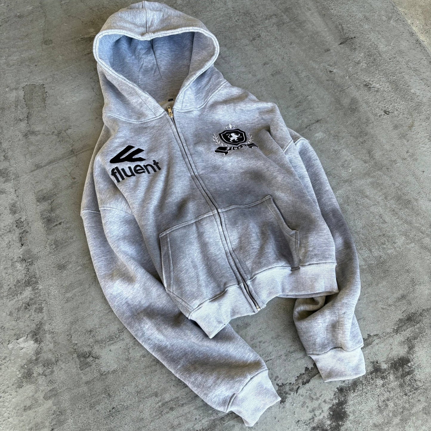 Crested Hoodie Grey