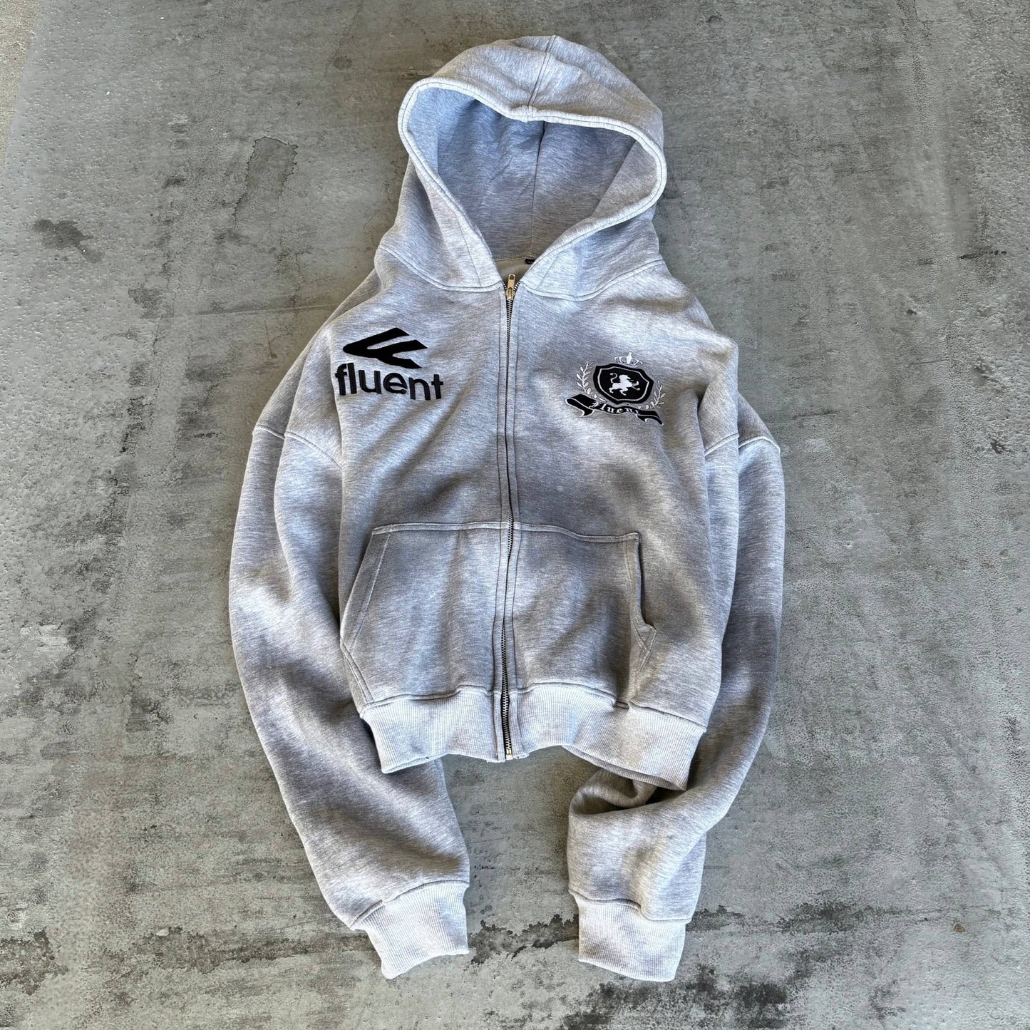 Crested Hoodie Grey